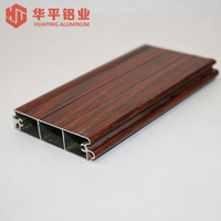 Perfil de Aleación de Aluminio con Acabado de Grano de Madera, Tubo Cuadrado y Rectangular para Ventanas, Puertas y Marcos de División del Hogar