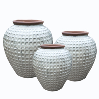 Grands pots à fleurs en céramique, résistants au gel, faits à la main, style rustique européen, finition naturelle, pour centres commerciaux, jardins et décoration intérieure