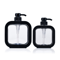 Récipient cosmétique en plastique de forme carrée de 300ml bouteilles colorées de mousse de savon liquide de lavage des mains avec pompe pour shampooing lotion pour le corps