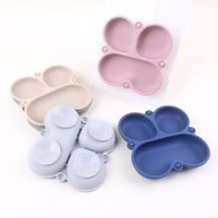 Antidérapant sans BPA Silicone Grip Plat Divisé Conception Vaisselle Silicone Bébé Assiette Incassable Aspiration Silicone Assiette À Dîner