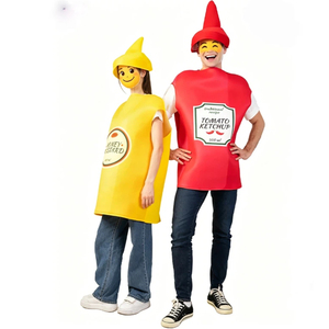 Disfraz <span class=keywords><strong>de</strong></span> <span class=keywords><strong>pareja</strong></span> con botellas <span class=keywords><strong>de</strong></span> kétchup y mostaza, divertido atuendo <span class=keywords><strong>de</strong></span> cosplay <span class=keywords><strong>de</strong></span> comida para Halloween, fiestas familiares y actuaciones escénicas - Product Image 2