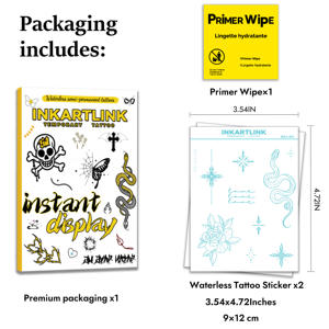 Tatuaje Temporal Semipermanente de Hierbas de Serpiente y Peonía sin Agua, Diseño de Estrella Brillante, Duración de 7 Días, Venta al por Mayor - Product Image 4