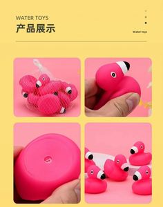 Meilleures ventes : Jouets de bain flottants en PVC souple, canards flamants roses rouges pour enfants - Product Image 5