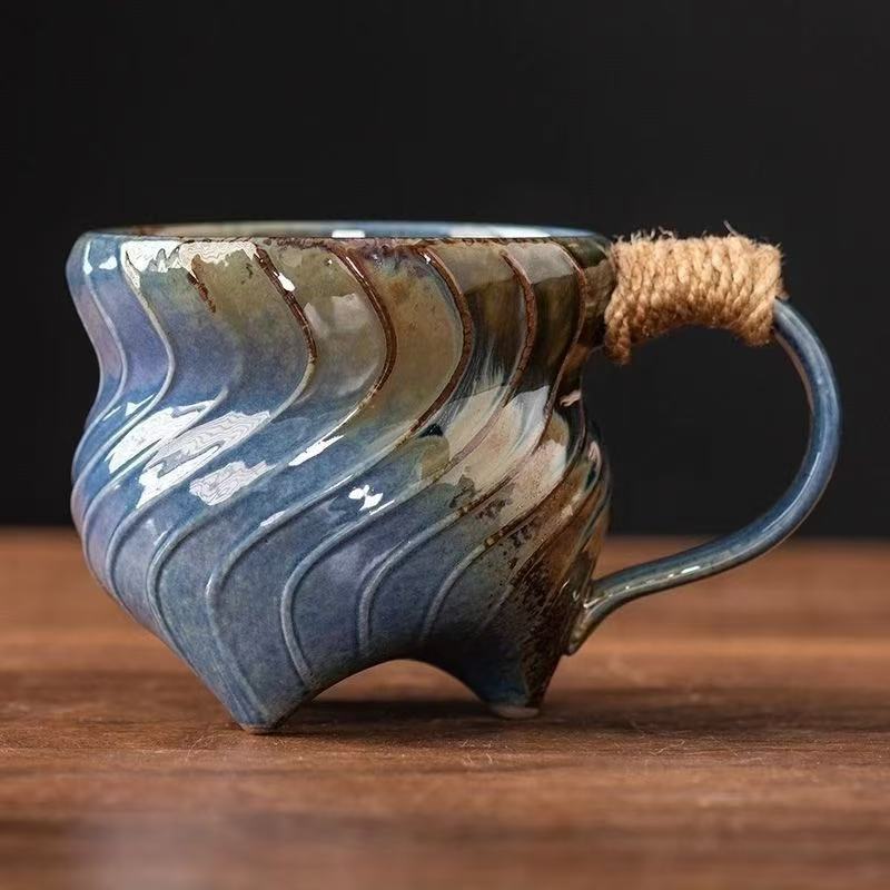 Tasse à café en corde tressée - Bleu Céladon - 290ml