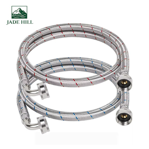Tuyau de machine à laver en acier inoxydable renforcé étanche de haute qualité tuyau d'entrée universel avec coude à 90 degrés - Product Image 1