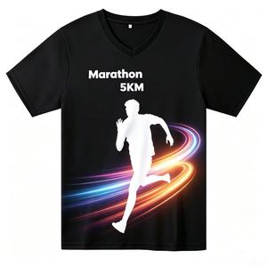 เสื้อยืดวิ่งมาราธอนพิมพ์ลายโลโก้ตามสั่งราคาถูก เสื้อยืดโฆษณาพิมพ์ลาย 3 มิติ เสื้อยืดโพลีเอสเตอร์ 100% เสื้อยืดเปล่าสำหรับงานซับลิเมชั่น - Product Image 1