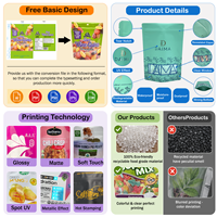Sachet d'emballage alimentaire biodégradable pour chiens, pochette verticale pour aliments pour animaux de compagnie, imprimé en héliogravure, fenêtre transparente, fermeture éclair refermable, qualité alimentaire, couleur personnalisée