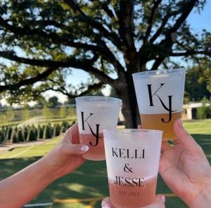 Vasos Flexibles Personalizados Esmerilados Irrompibles para Recuerdos de Boda, Recuerdos Minimalistas para Fiestas de Boda - Product Image 2