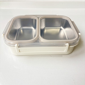 Boîte à lunch simplifiée en acier inoxydable, boîte à lunch isotherme à double couche, personnalisation - Product Image 6