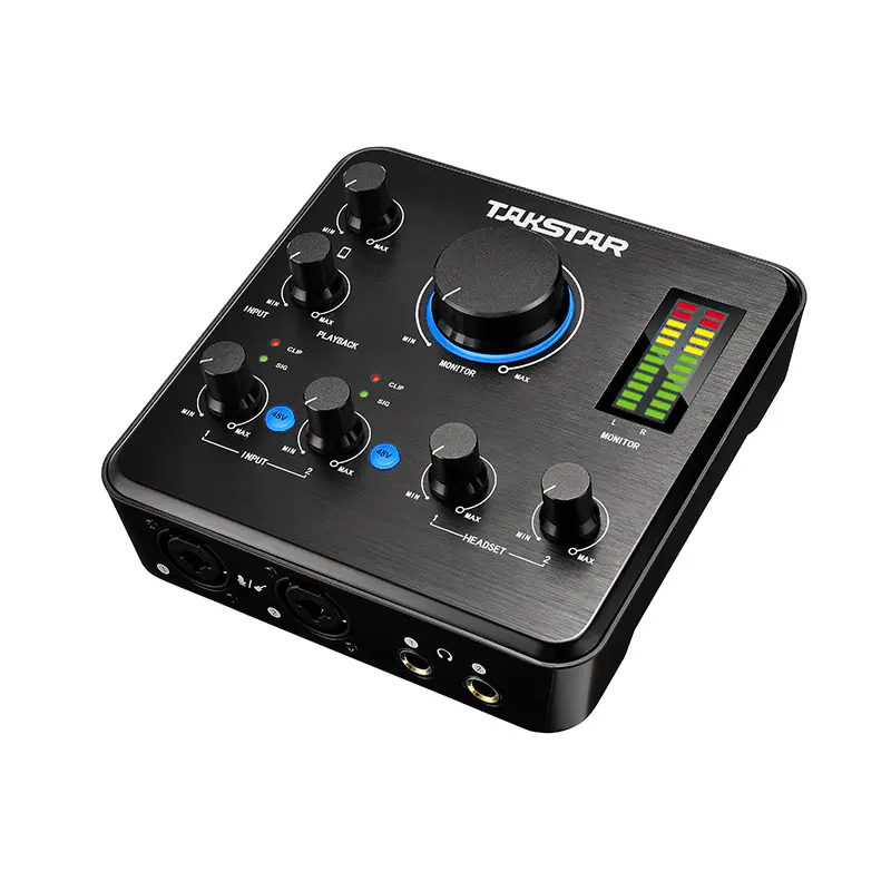 Takstar MX630 mélangeur de carte son audio en direct professionnel, contrôleur dj studio xlr, interface d'enregistrement de carte son