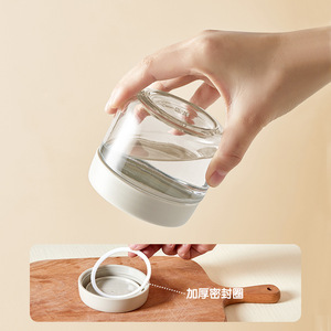 Candy Jar Sealed Glass Storage Container With Plastic Lid For Grains Cereals Coffee Food Air Tight Cylinder Shape - Product Image 2