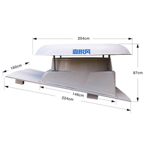 พัดลมระบายอากาศแบบติดหลังคา ขนาด 204x224x87 ซม. วัสดุ FRP สีขาว - Product Image 1