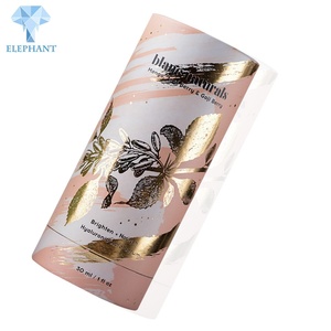 Custom Luxury <b>Empty</b> Gold Blocking Stamping Cylinder Round Roller Perfume <b>Box</b> Design - Product Image 2