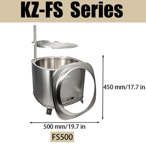 <span class=keywords><strong>Estufa</strong></span> de Leña Portátil Kangzhi FS500 de Acero Inoxidable con Combustión Secundaria, sin Humo, para Jardín y Exteriores, Venta al Por Mayor - Product Image 4