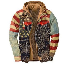 Produit vendu à chaud vêtements pour hommes automne et hiver <span class=keywords><strong>manteau</strong></span> rembourré en coton épaissi <span class=keywords><strong>manteau</strong></span> à capuche à manches longues à carreaux pour hommes - Product Image 6