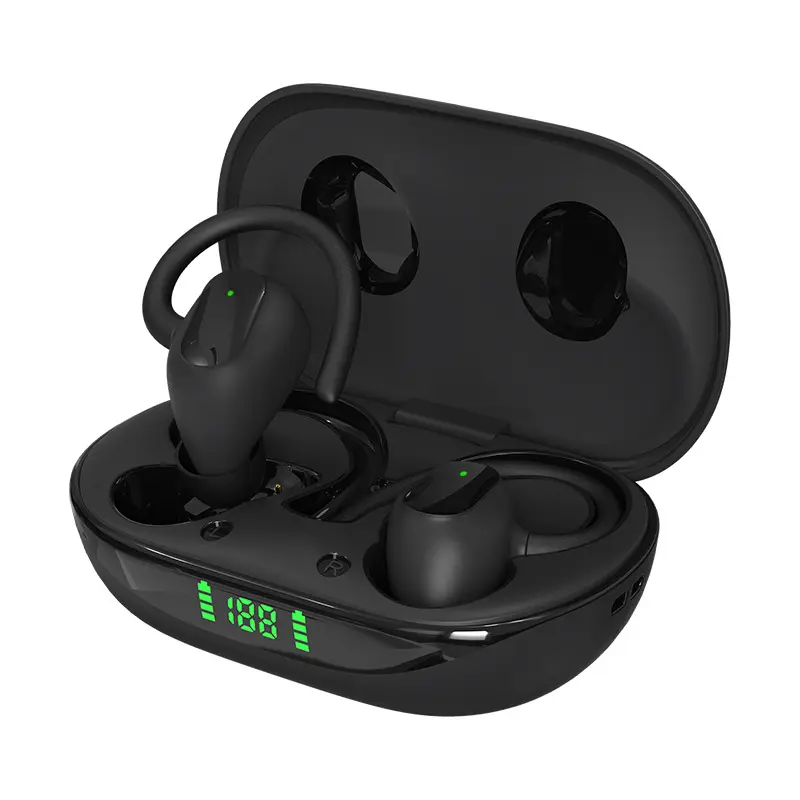 Amazon Earhook Tws, Aksesori Atas Telinga Olahraga Bebas Genggam LED Gaming Earphone Nirkabel untuk iPhone