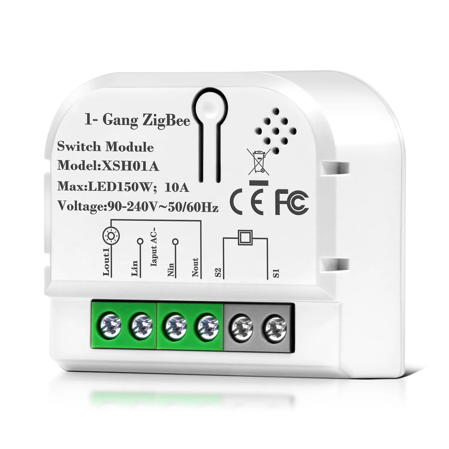 10A 1 Gang Smart Zigbee Light Switch Module 1/2Way for push rocker switch socket  Tuya Smartlife APP remote control