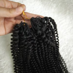 Extensioni per <span class=keywords><strong>capelli</strong></span> umani ricci afro all'ingrosso da 60g/pz, con riccioli a molla africani pre-annodati per trecce, tipo AC Feathers - Product Image 4