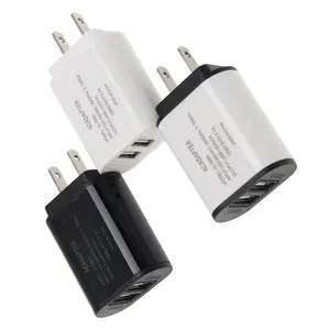 Taşınabilir çift usbli şarj aleti 5V 1A 2.1A abd Plug hızlı duvar tipi USB şarj cihazı adaptörü iPhone Samsung için S9 Xiaomi Mi10 cep telefonu