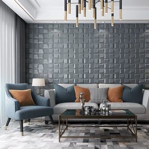 Pegatinas de pared 3D, papel tapiz de PVC autoadhesivo, mosaico geométrico moderno para comedor, sala de estar, porche, balcón, pared del baño - Product Image 3