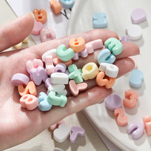 Perles en résine en forme de lettres anglaises pour la création de bijoux DIY, accessoires pour pinces à cheveux et coques de téléphone - Product Image 4