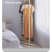 Perchero Metálico Plegable Sencillo para Interiores, Soporte para Abrigos, Edredones y Ropa, Colgador de Ropa de Pie para Baño, Herramienta Mágica para Sala de Estar