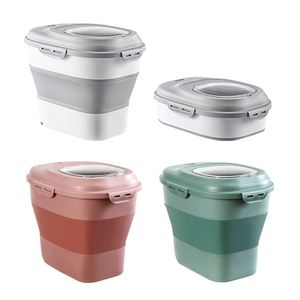 Dog Pet Cat Food Plastic Leakproof Sealable Storage Bin Kitchen <b>Flour</b> Dispenser Collapsible Cereal Rice Food Storage <b>Container</b> - Product Image 1