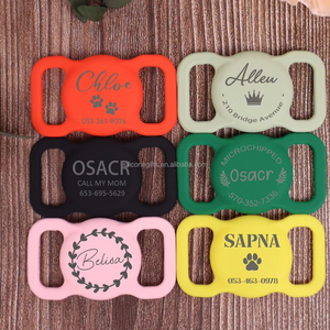 Vente en gros d'étui à étiquettes pneumatiques avec logo personnalisé breloque étanche pour animaux de compagnie étiquettes de chien en silicone pour animaux de compagnie - Product Image 1