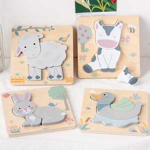 Nuovo in <span class=keywords><strong>legno</strong></span> 3D cartone animato animale <span class=keywords><strong>puzzle</strong></span> forma cognitiva corrispondenza giocattoli educativi educativi in età prescolare Montessori giocattoli per bambini bambino - Product Image 3