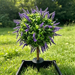 Soft Fragrant Round Lavender Floral Orb with solid <b>ground</b> <b>stake</b> base <b>for</b> garden lawn roadside villa courtyard fresh - Product Image 5