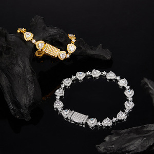 18k gold plated moissanite luxury geometric tennis <b>bracelet</b> baguette cut unisex jewelry prong setting wedding <b>bracelet</b> - Product Image 5