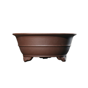 Pot à fleurs rond en argile violette avec ligne centrale Ruyi, style chinois à trois pieds, pour bonsaï et orchidées, fait main, grand bol - Product Image 5