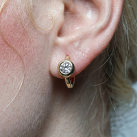 Venta al por Mayor Transfronteriza de Pendientes Unisex de Plata 925 con Diseño Geométrico Coreano-Europeo-Americano Minimalista y Micro-pavé de Moissanita