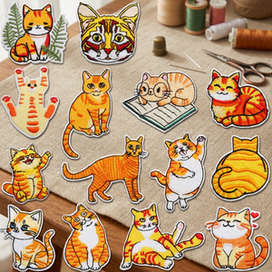 High Quality Yellow <b>Cat</b> Patch Cute Iron-on Embroidery <b>for</b> <b>Clothes</b> <b>for</b> Hats Made of Polyester Felt - Product Image 2