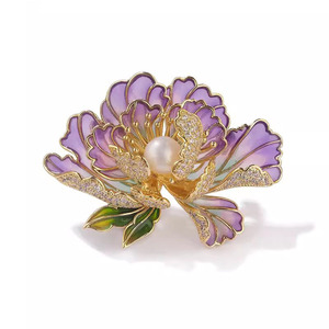 Broche de Cristal Azul de Alta Gama con Diseño de Flor, Regalo para Mujer, Accesorio de Moda para Trajes y Abrigos - Product Image 5