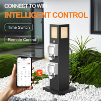 Prise de courant extérieure pour jardin, en acier inoxydable IP66, 2 prises, avec rallonge