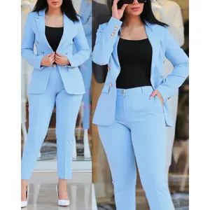 SDW3332 2023 New Fashion Casual Business Suit Women's Wear Long Sleeved Jacket And Leggings Set