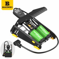 Pompe à pied BAIMEI à double cylindre 160 PSI avec manomètre numérique pour vélo, voiture et ballon, gonfleur d'air robuste en acier, vente en gros OEM