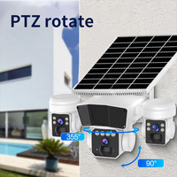 9MP 3 lentes inalámbrico WiFi 4G Panel solar Cámara CCTV al aire libre seguimiento automático Red de Seguridad Cámara CCTV