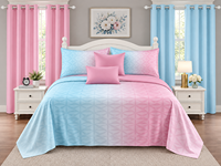 Ensemble de literie 8 pièces Queen King OEM ODM, drap plat, drap-housse, 4 taies d'oreiller et rideaux de fenêtre coordonnés