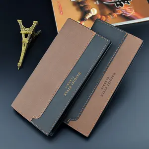 Luxe Eenvoudige Hoge Kwaliteit Beroemde Merk Multi-Card Matte Lederen Clutch Kaarthouder Business Jongen Duurzaam Lange Rits Mannen portemonnee