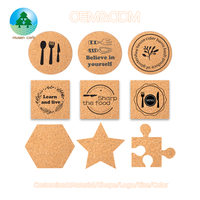 Sous-verres de table à sublimation vierges avec support en liège, style européen, écologiques, vente en gros, sous-verres ronds en liège imprimés sur mesure pour boissons