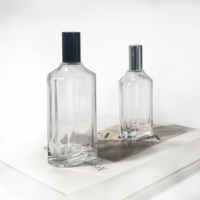 Flacon d'huile essentielle rectangulaire unique avec pompe atomiseur, flacons vaporisateurs, conteneur cosmétique, flacon de parfum de 100 ml avec boîte