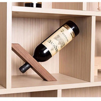 Rayonnage à vin en bois massif noir, support en bois complet pour décoration de vin