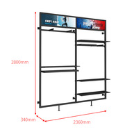 Présentoir à chemises simple face Présentoir à étagères de supermarché de protection contre la corrosion métallique autoportant robuste pour