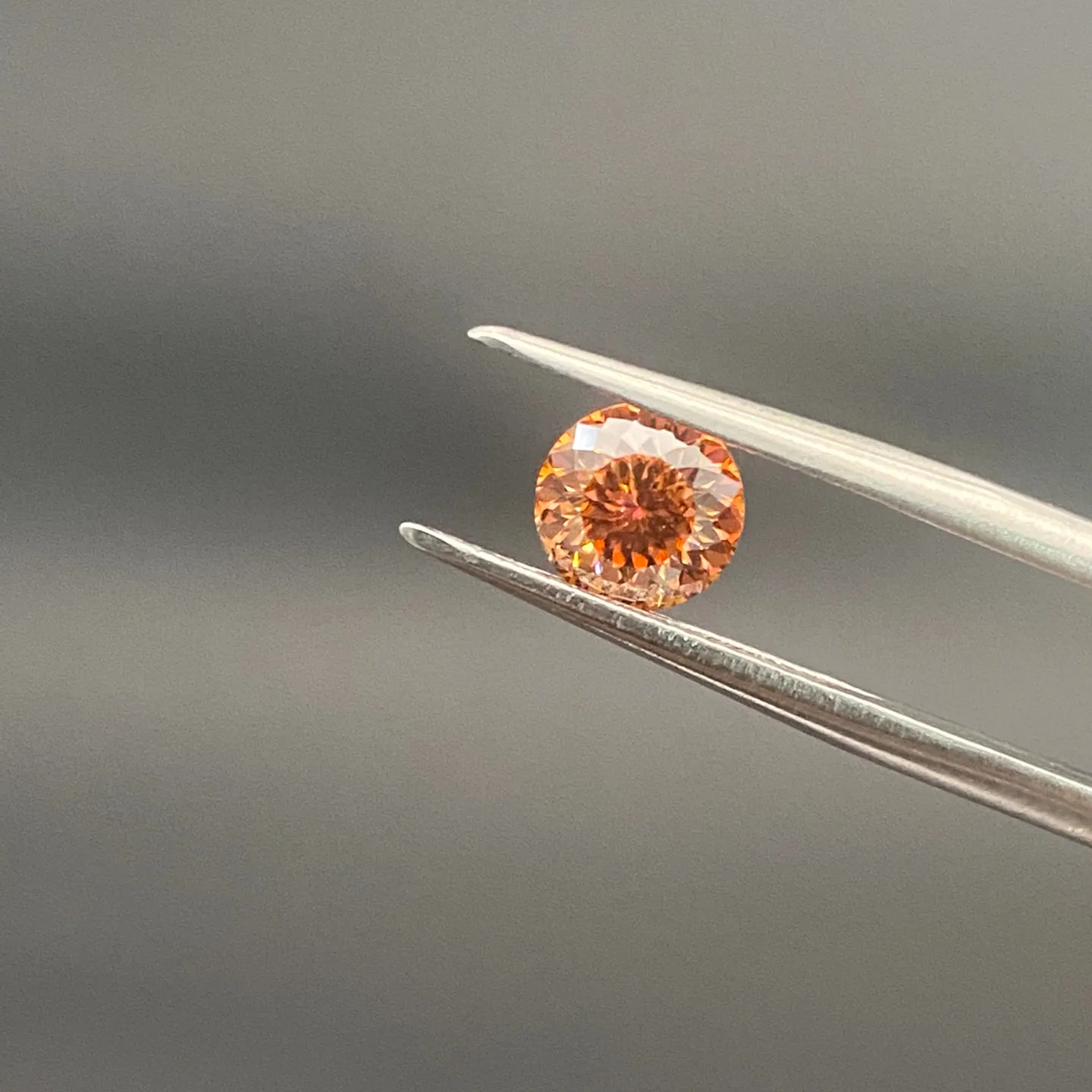 Orange Colored Round Moissanite Lab Created Loose Diamond Russia Cut 6.5mm Moissanite