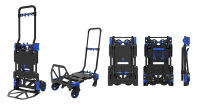 Chariot à main robuste à double mode, chariot pliable avec plateau imperméable pour la maison, le transport de marchandises, le bureau