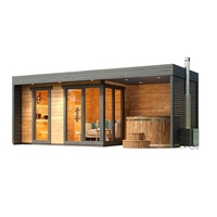 Sauna extérieur moderne avec bain à remous |   Conception personnalisée, bois canadien |    Service de consultation