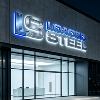 Enseigne murale lumineuse LED en acier inoxydable avec logo 3D personnalisé pour entreprise, bureau, décoration intérieure et extérieure