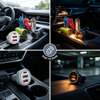 Chargeur de voiture USB à longueur de câble réglable, charge rapide, pratique, multi-positions, pour téléphone portable